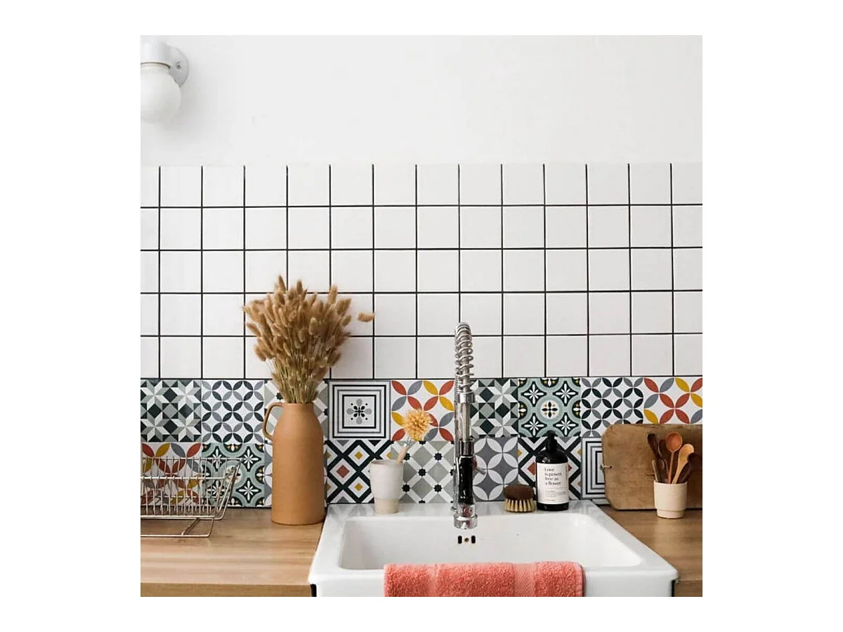 Fliesenaufkleber 15 X 15 cm Schwarze Lilie