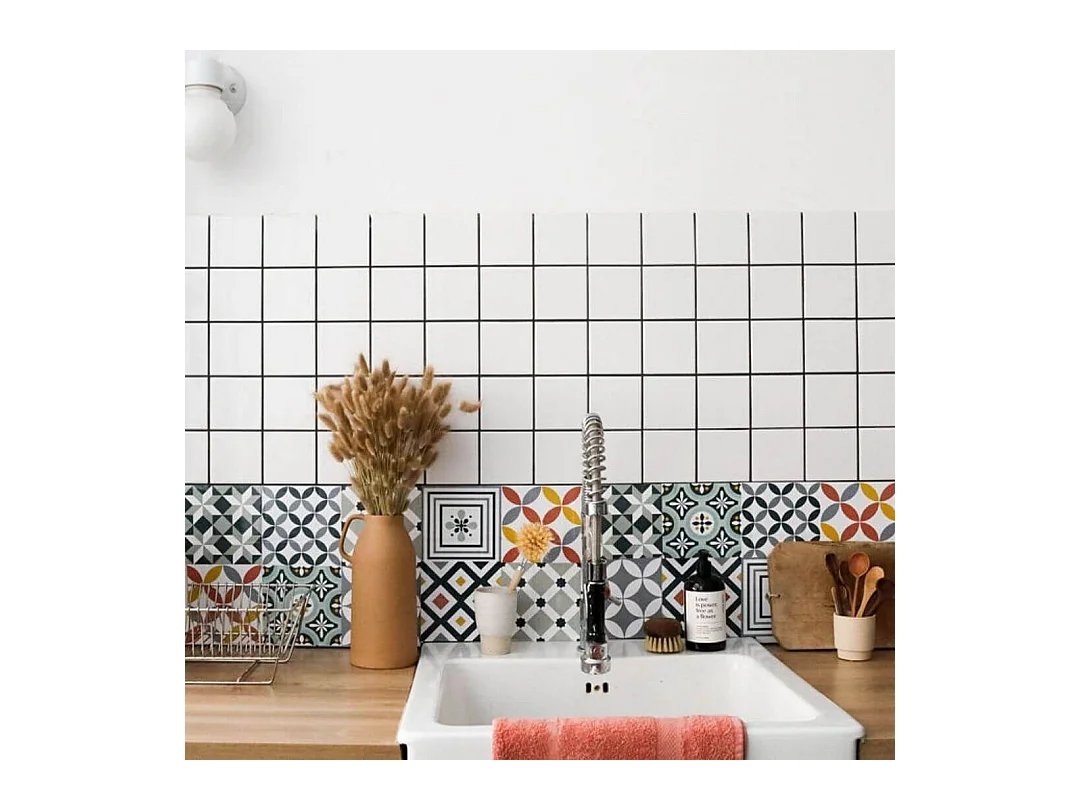 Fliesenaufkleber 15 X 15 cm Schwarze Lilie