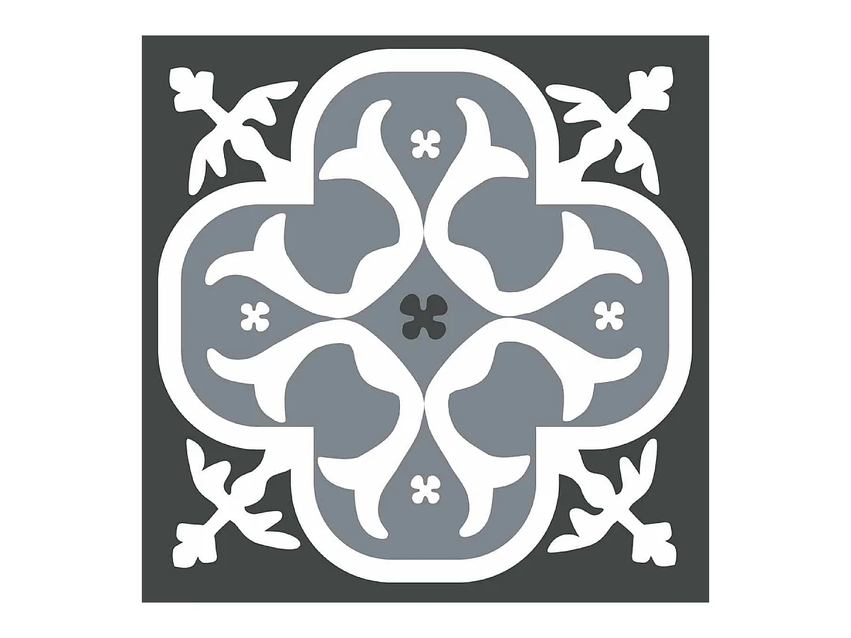 Stickers carrelage 15 x 15 cm - Lys noir