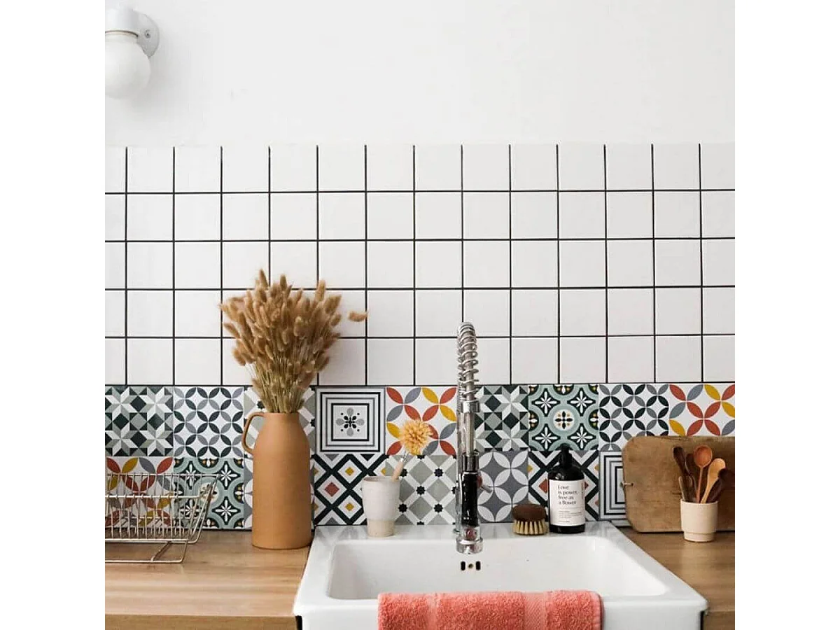 Fliesenaufkleber 15 X 15 cm Schwarze Lilie