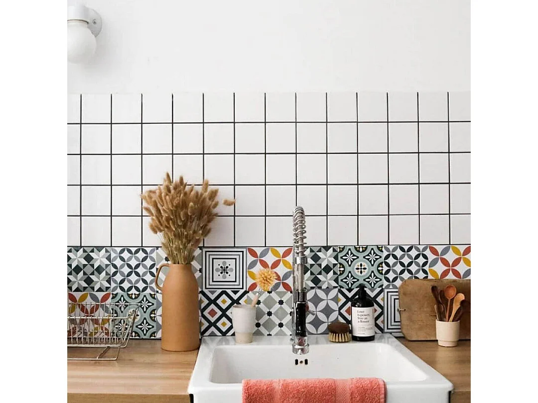 Fliesenaufkleber 15 X 15 cm Schwarze Lilie