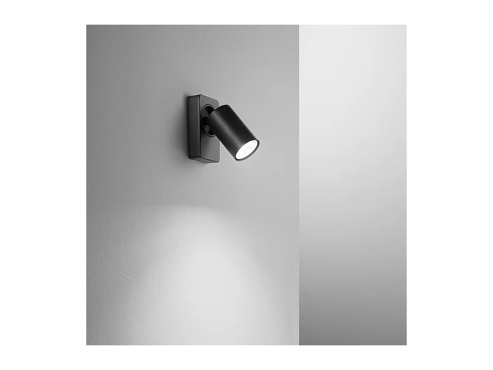 ODDY verstellbare schwarze runde LED-Wandleuchte 1xGu10 Perenz