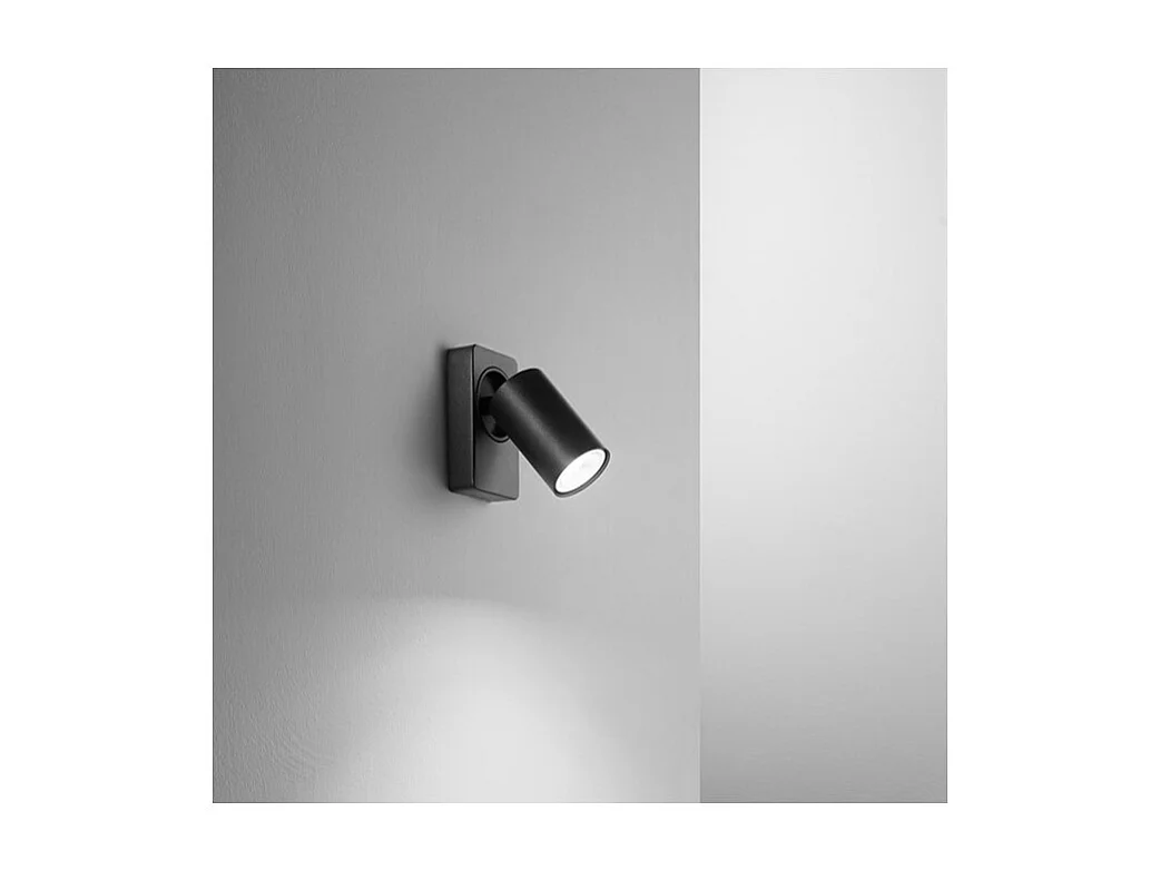 Aplique LED redondo preto ajustável ODDY 1xGu10 Perenz