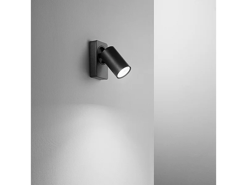 Applique murale led ronde noire orientable ODDY 1xGu10 Perenz