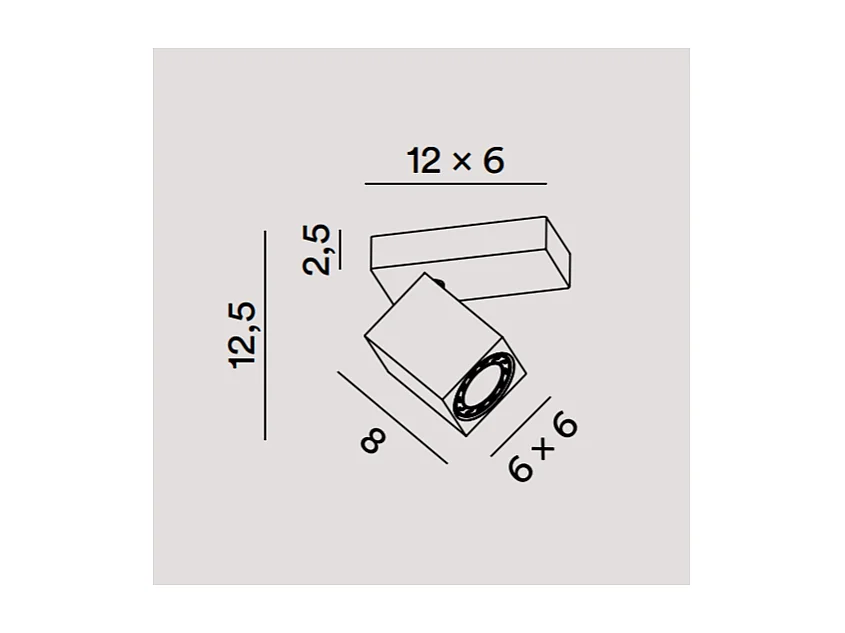 ODDY LED kinkiet regulowany kwadratowy Biały 1xGu10 Perenz