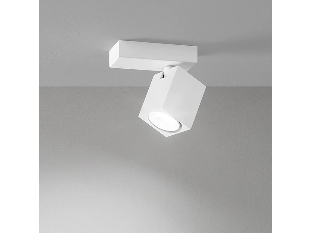 Applique murale led carrée blanche orientable ODDY 1xGu10 Perenz