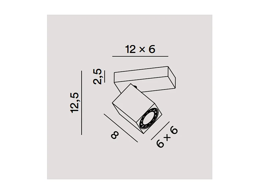 ODDY regulowana kwadratowa lampa ścienna LED, biała, 1xGu10 Perenz