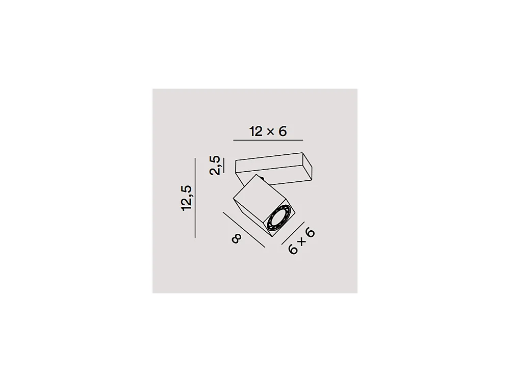 Applique murale led carrée blanche orientable ODDY 1xGu10 Perenz