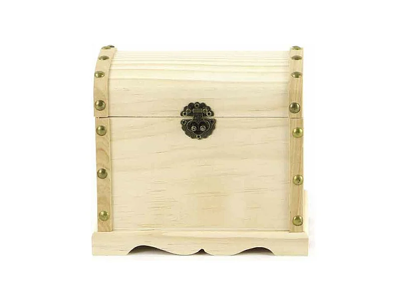 Coffre de pirate en bois à décorer - 12 x 16 x 18 cm