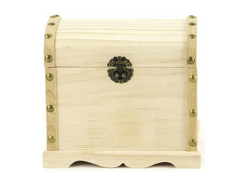 Coffre de pirate en bois à décorer - 12 x 16 x 18 cm