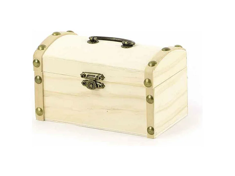 Houten piratenkist om te decoreren - 8 x 8 x 13 cm