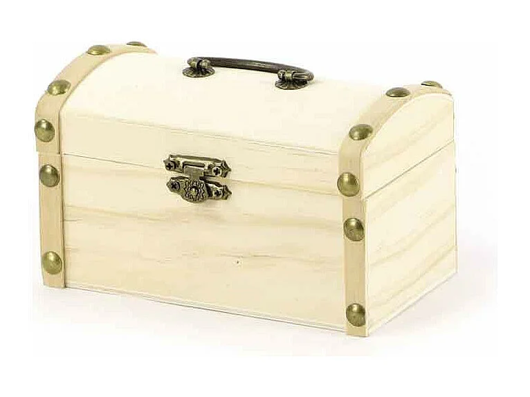 Coffre de pirate en bois à décorer 8 x 8 x 13 cm