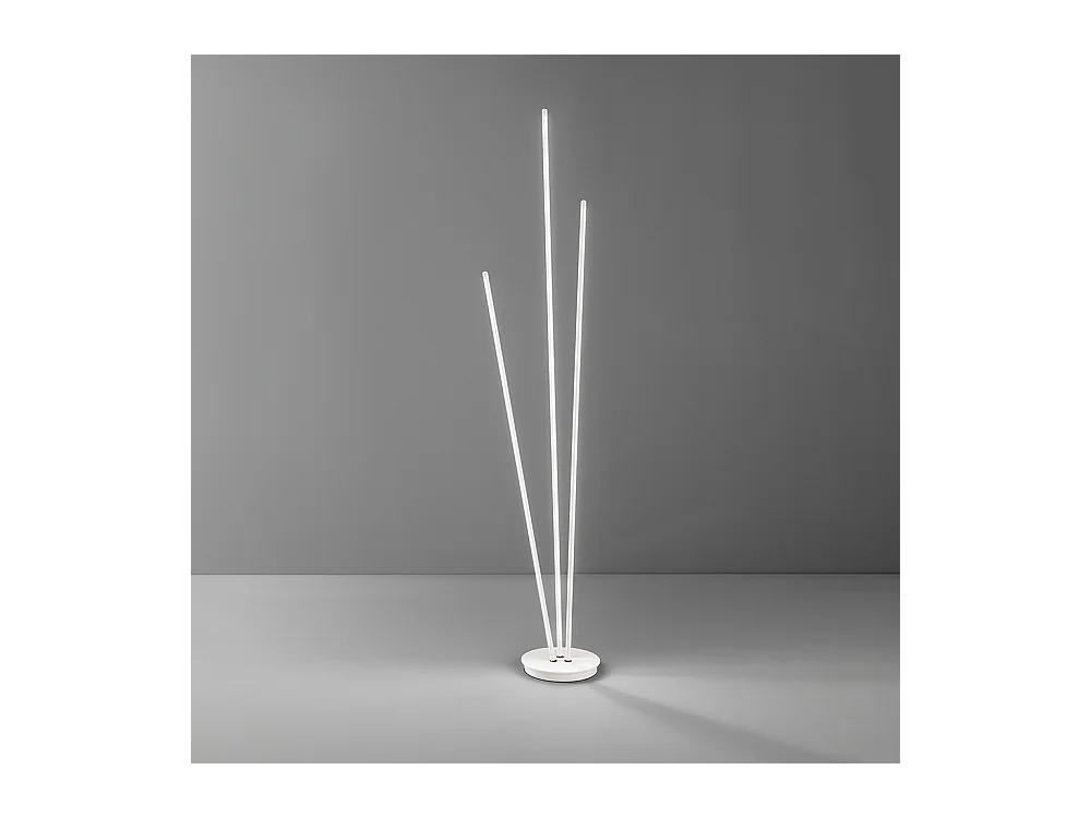 Designerska lampa podłogowa TWINS LED marki Perenz z białego metalu
