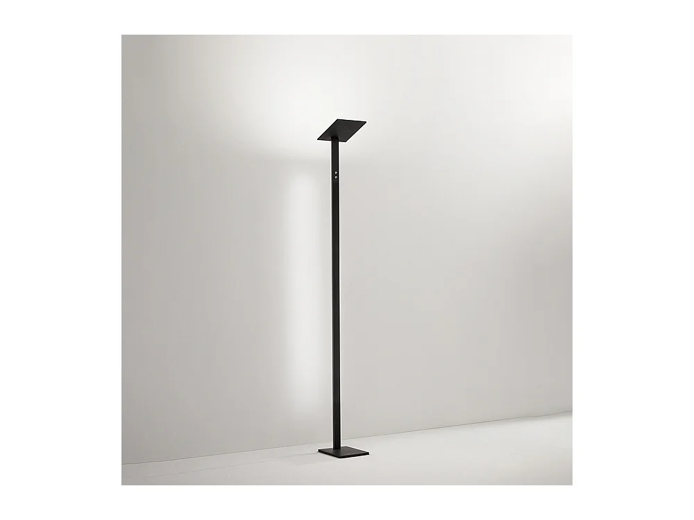 LED-Stehleuchte QUADRA Schwarzes Metall H.180 cm Perenz
