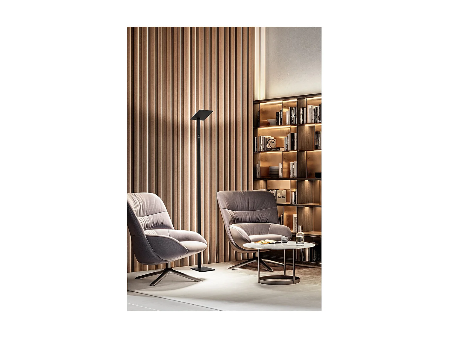 Led vloerlamp QUADRA Zwart metaal H.180 cm Perenz