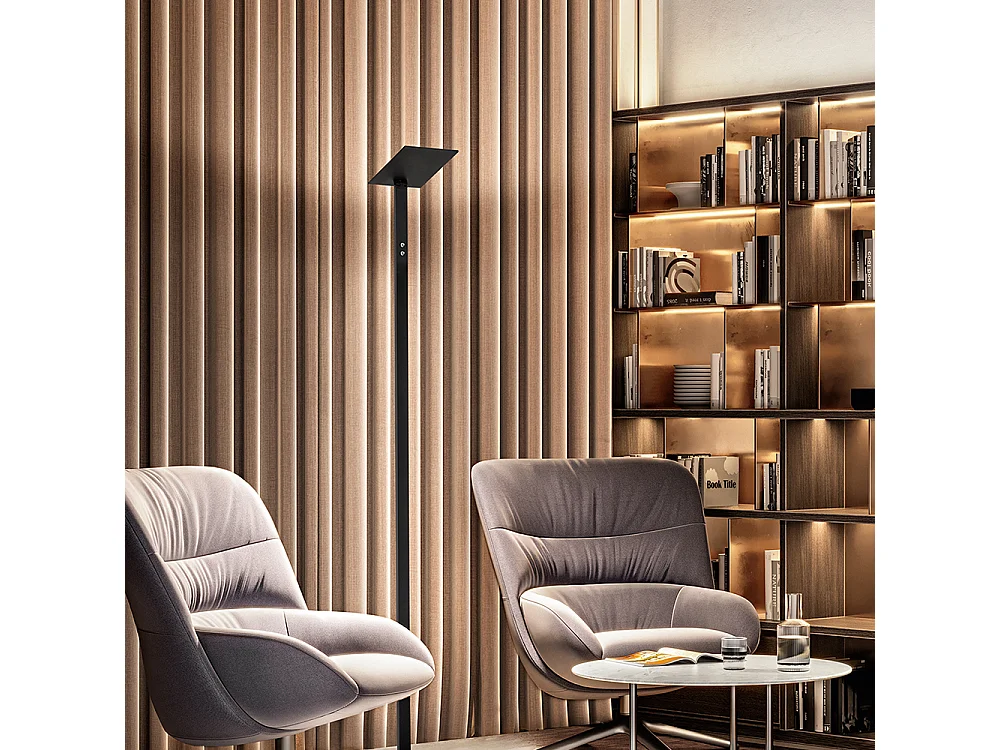 Piantana a Led QUADRA Nera in metallo H.180 cm Perenz