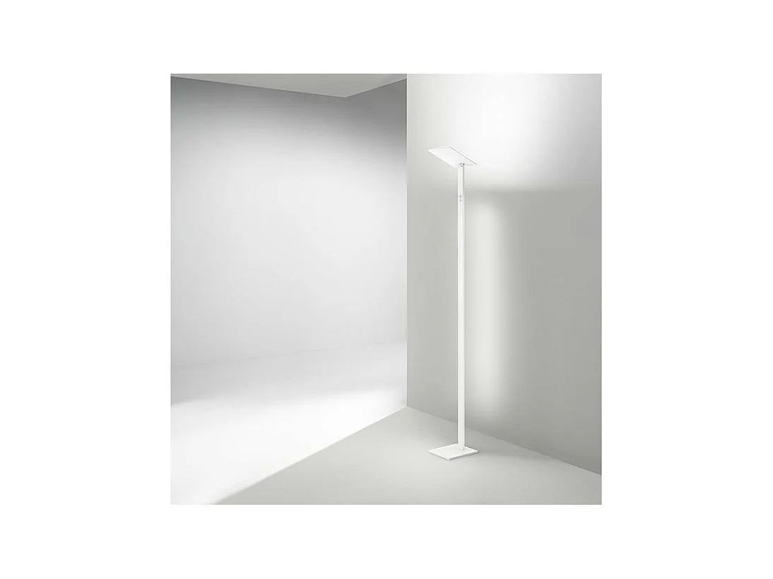 Lampadaire LED QUADRA blanc en métal H.180 cm Perenz