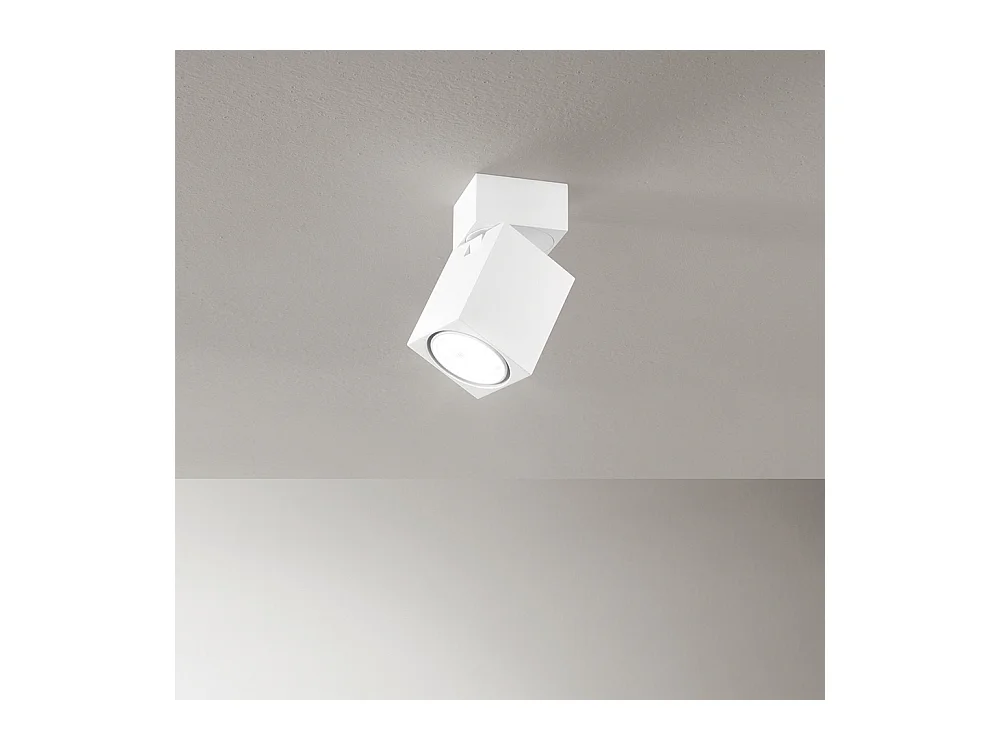 Applique a led CONNECT orientabile quadrata Bianca da 1xGu10 Perenz