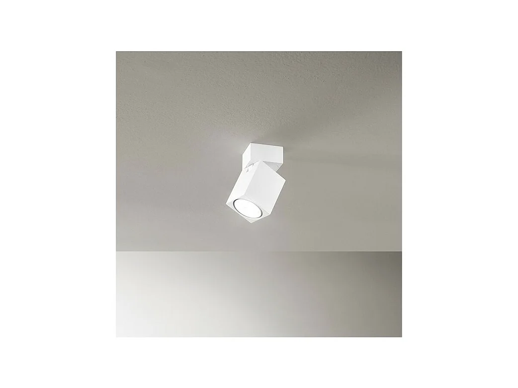 Applique a led CONNECT orientabile quadrata Bianca da 1xGu10 Perenz