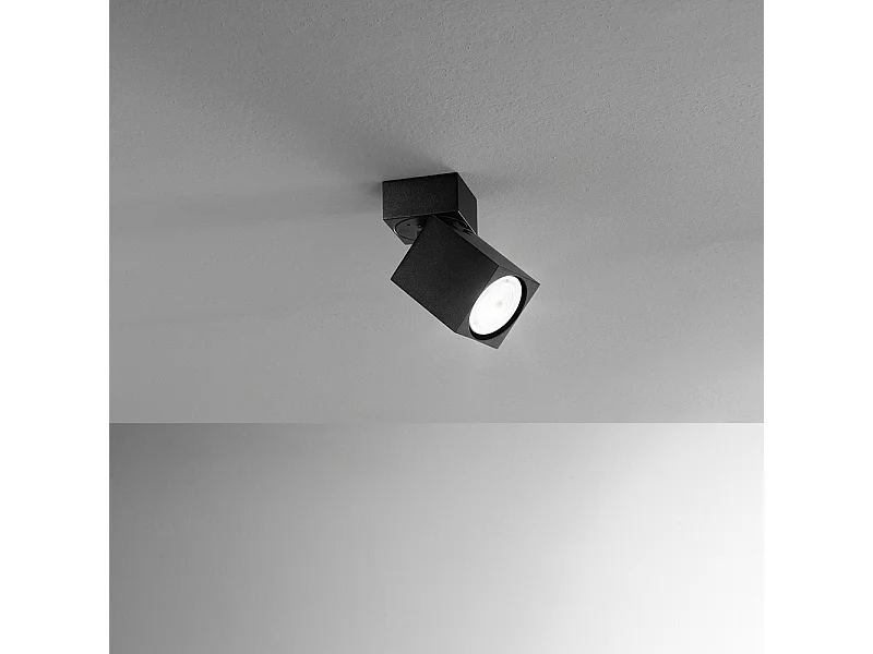 Applique murale led carrée noire orientable CONNECT 1xGu10 Perenz