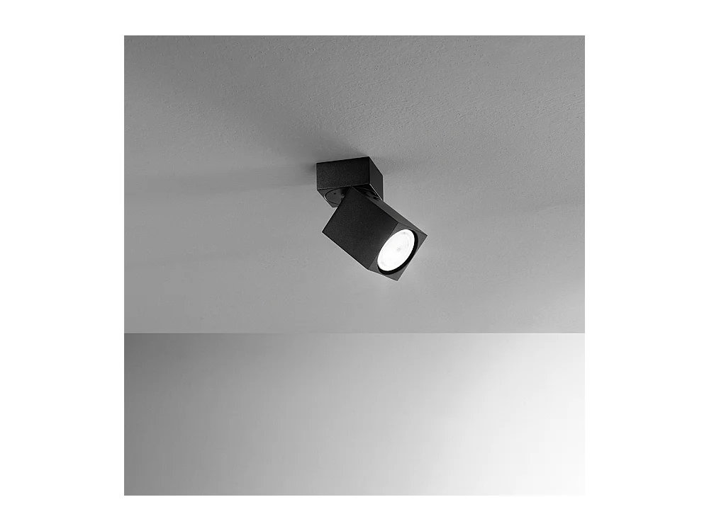 Applique murale led carrée noire orientable CONNECT 1xGu10 Perenz