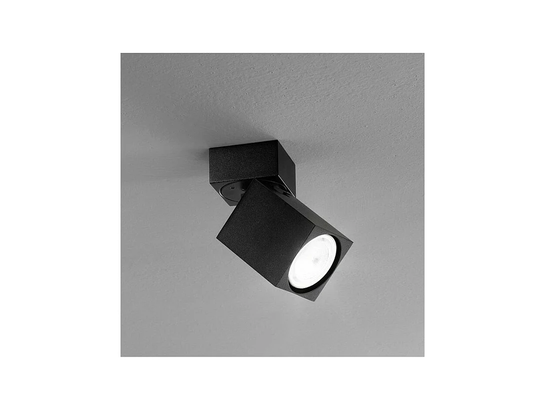 Applique murale led carrée noire orientable CONNECT 1xGu10 Perenz