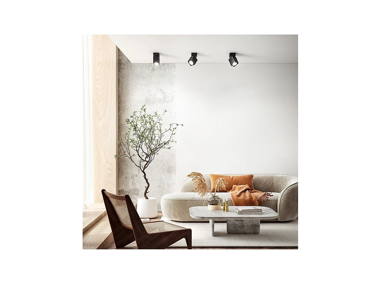 Applique murale led carrée noire orientable CONNECT 1xGu10 Perenz