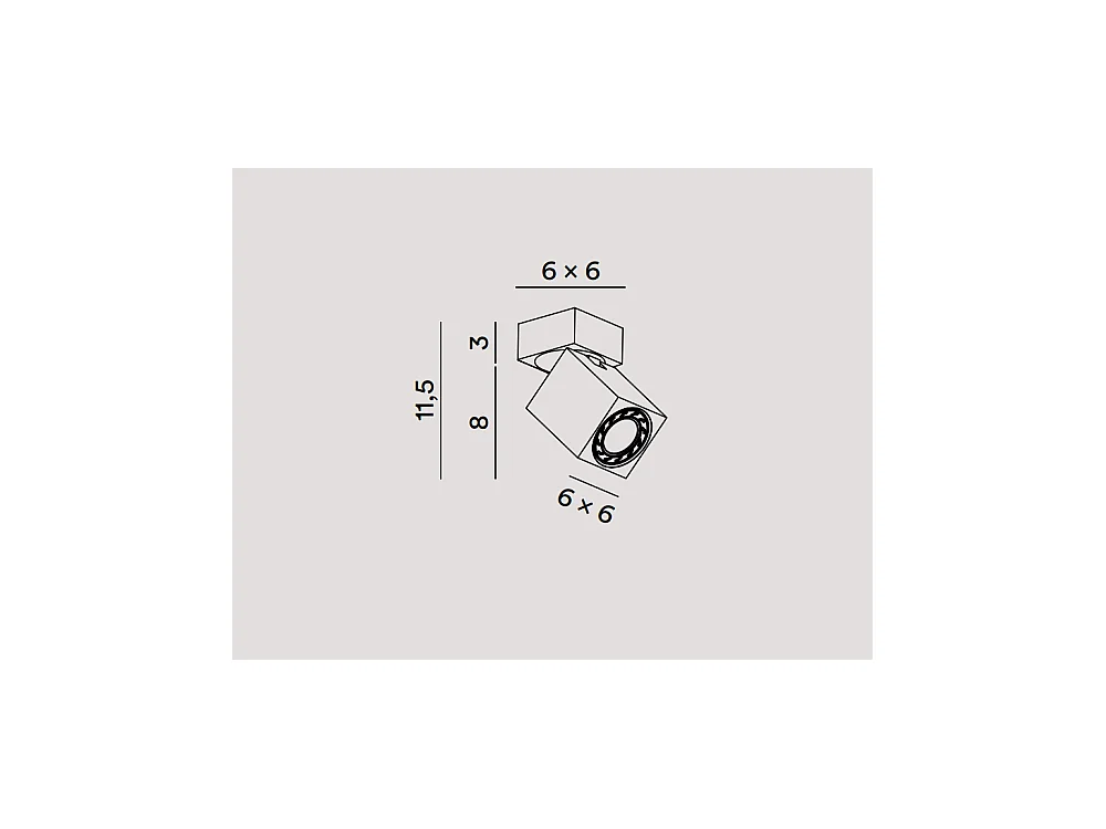 Applique murale led carrée noire orientable CONNECT 1xGu10 Perenz