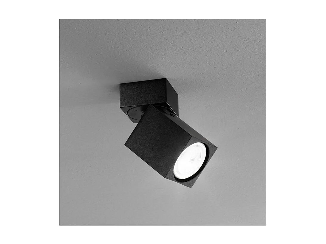 Applique murale led carrée noire orientable CONNECT 1xGu10 Perenz