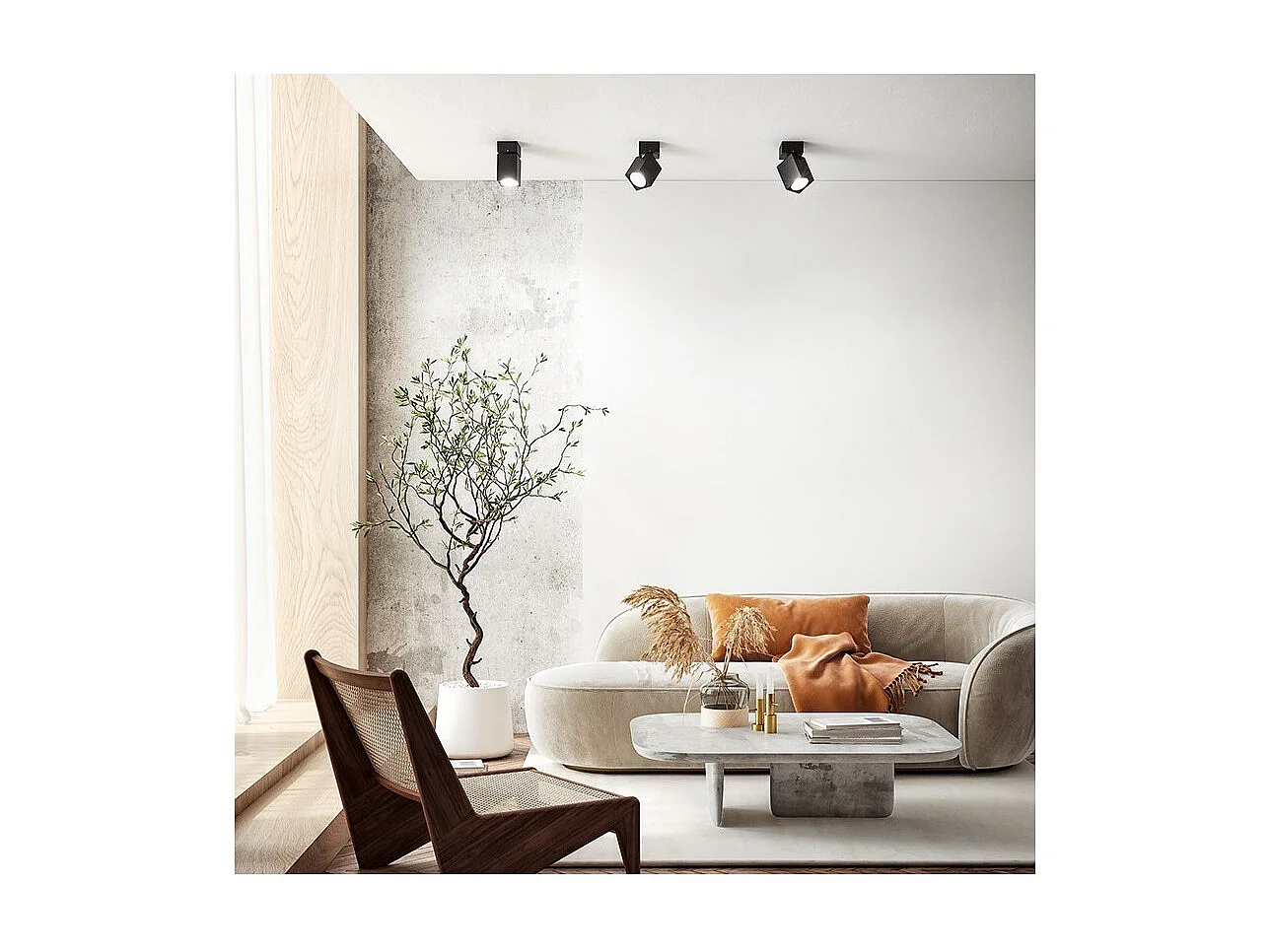 Applique murale led carrée noire orientable CONNECT 1xGu10 Perenz