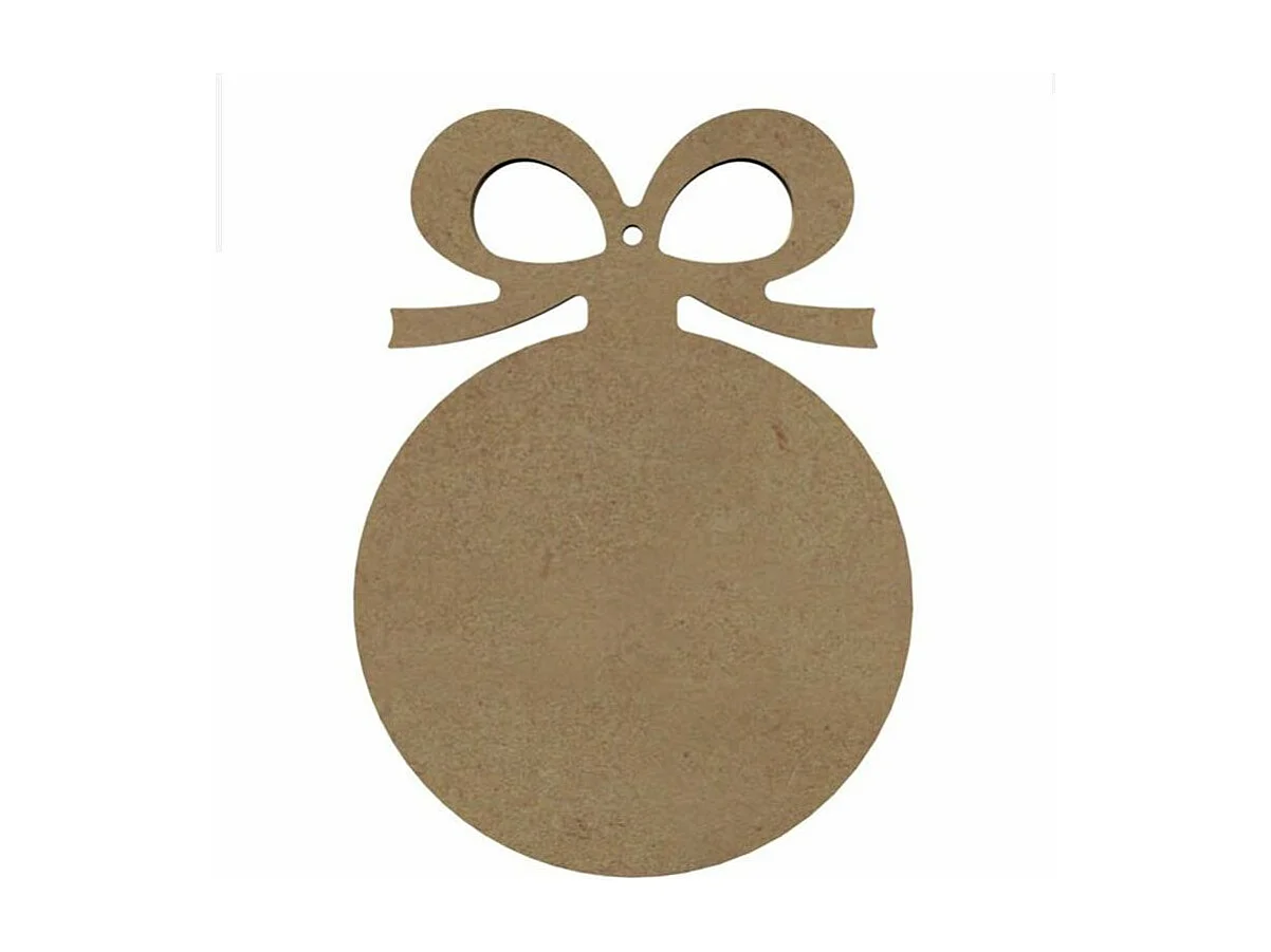 Kerstbal van MDF hout om te decoreren - 16 x 12 cm