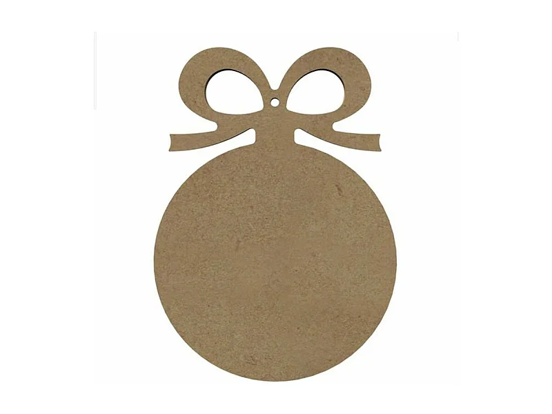 Kerstbal van MDF hout om te decoreren - 16 x 12 cm