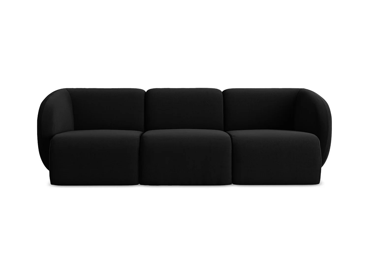 Canapé modulable 3 places en velours - noir - LANI