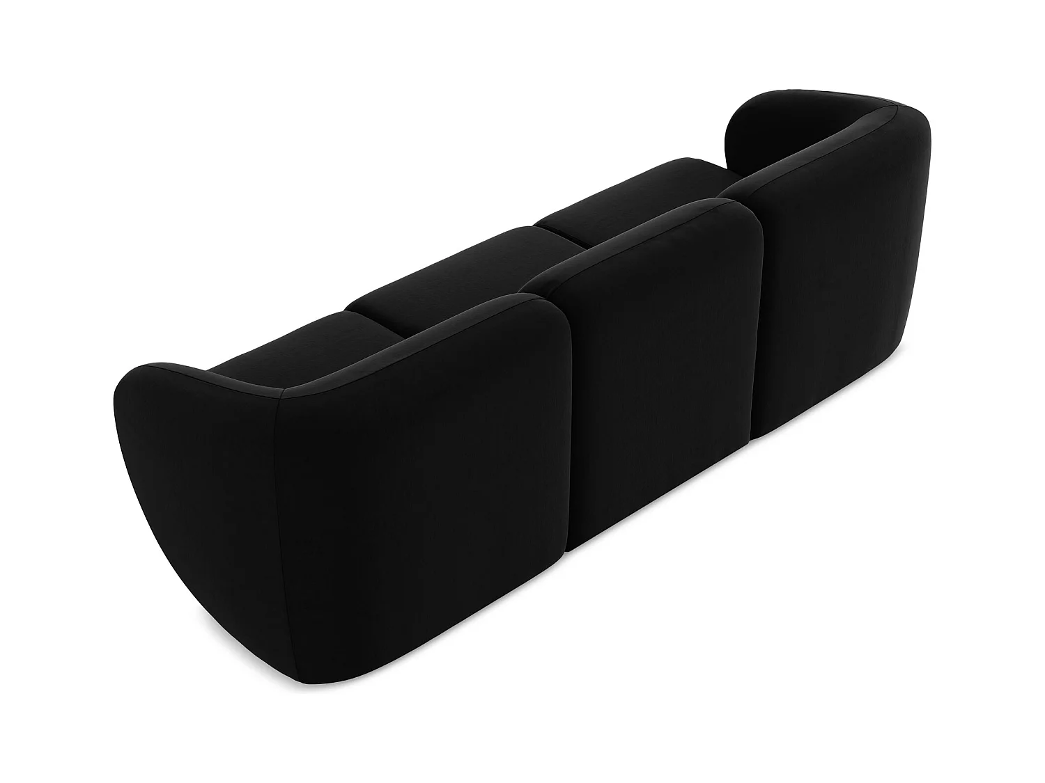 Canapé modulable 3 places en velours - noir - LANI