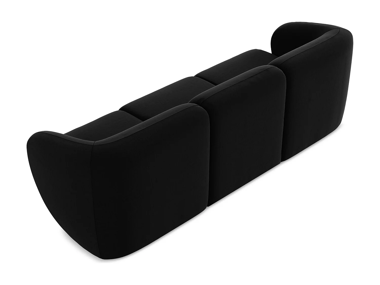 Canapé modulable 3 places en velours - noir - LANI