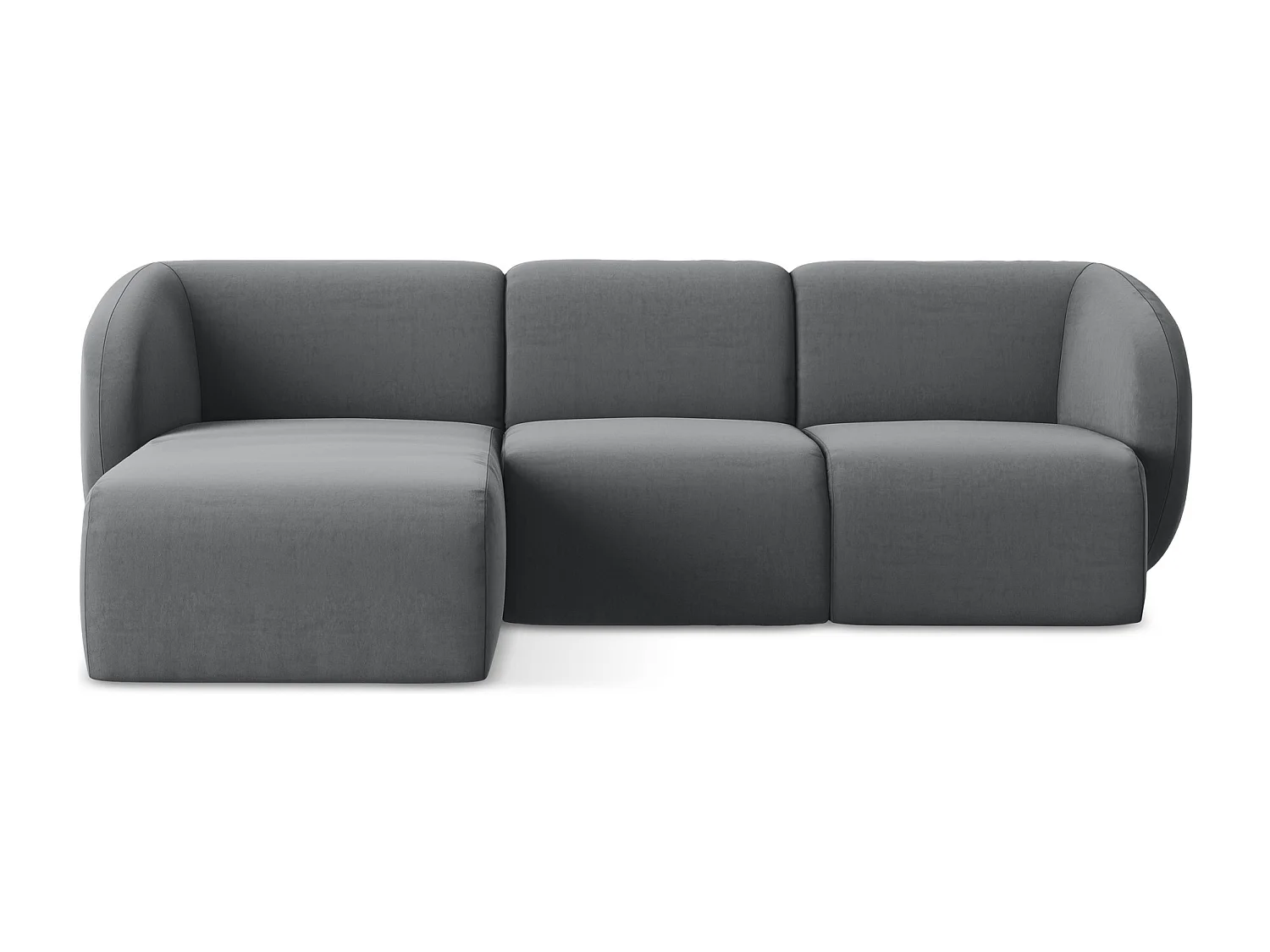 Modulaire hoekbank links van staal velours - LANI