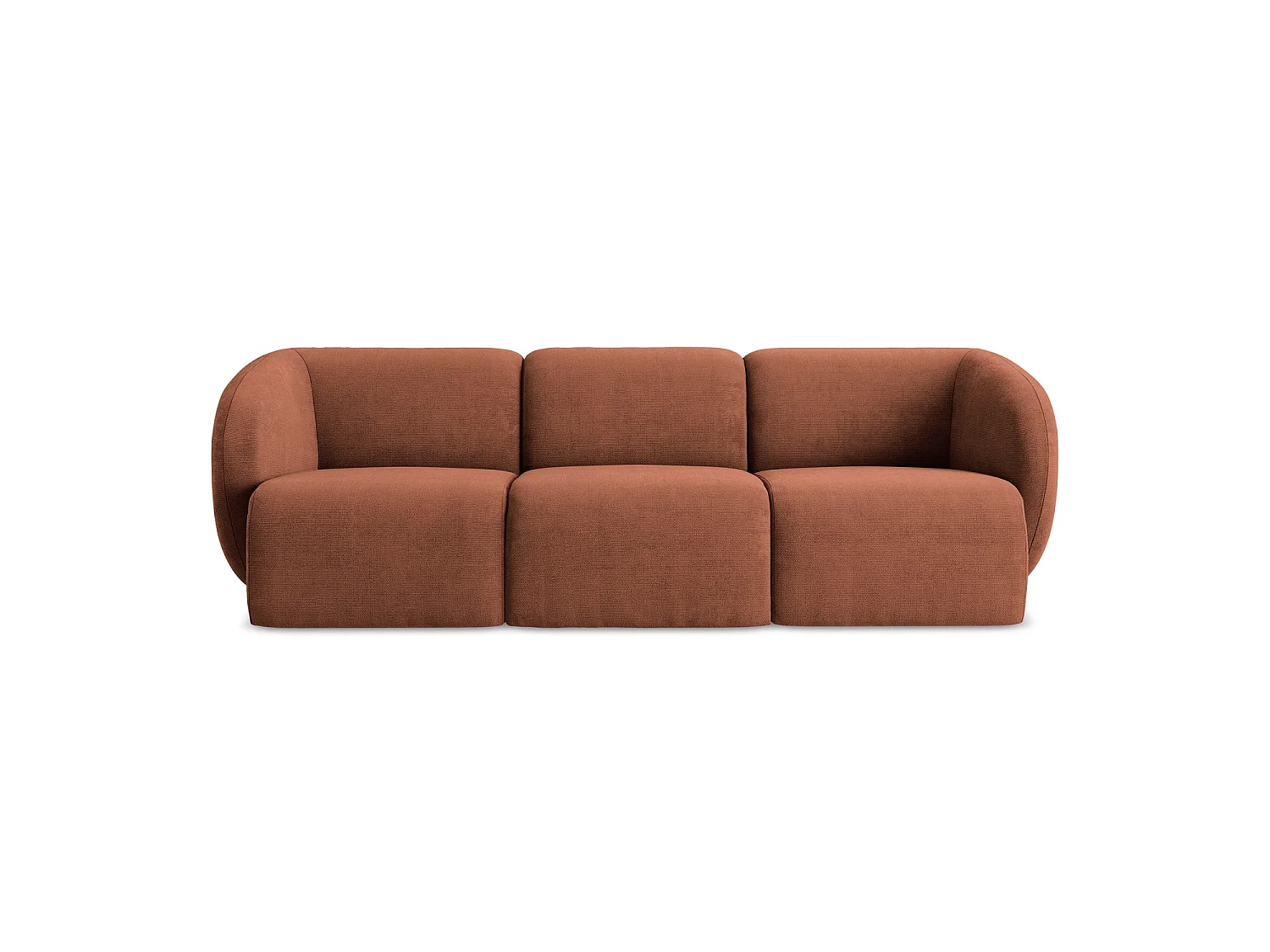 Modulares 3-Sitzer Sofa - - Chenille - Terrakotta - CERVO