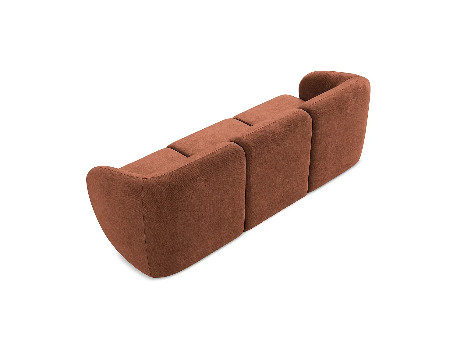 Modulares 3-Sitzer Sofa - - Chenille - Terrakotta - CERVO