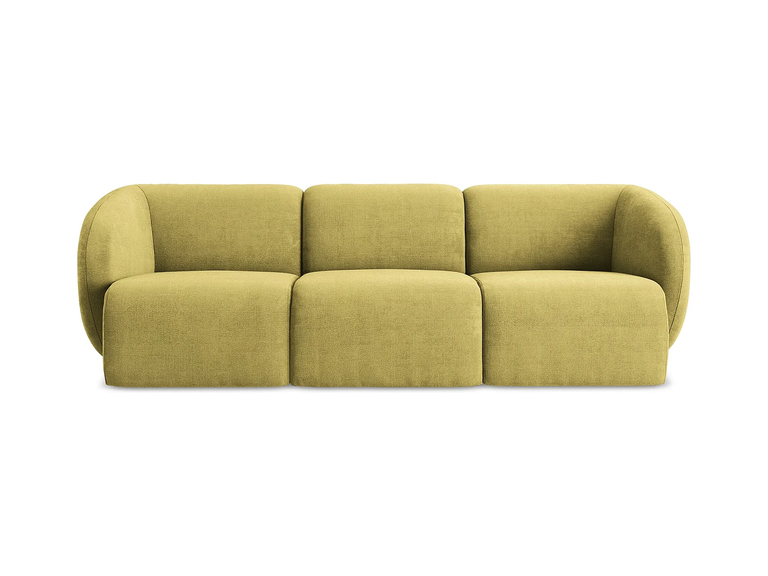 Canapé modulable 3 places en tissu chenille - vert citron - LANI