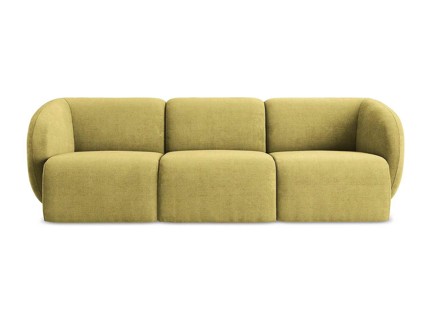 Canapé modulable 3 places en tissu chenille - vert citron - LANI