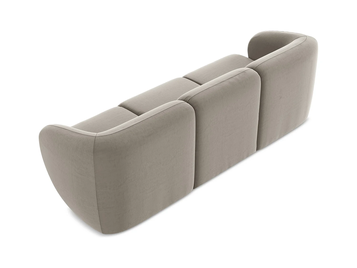 Modulares 3-Sitzer Sofa - - Samt - Taupe - LANI