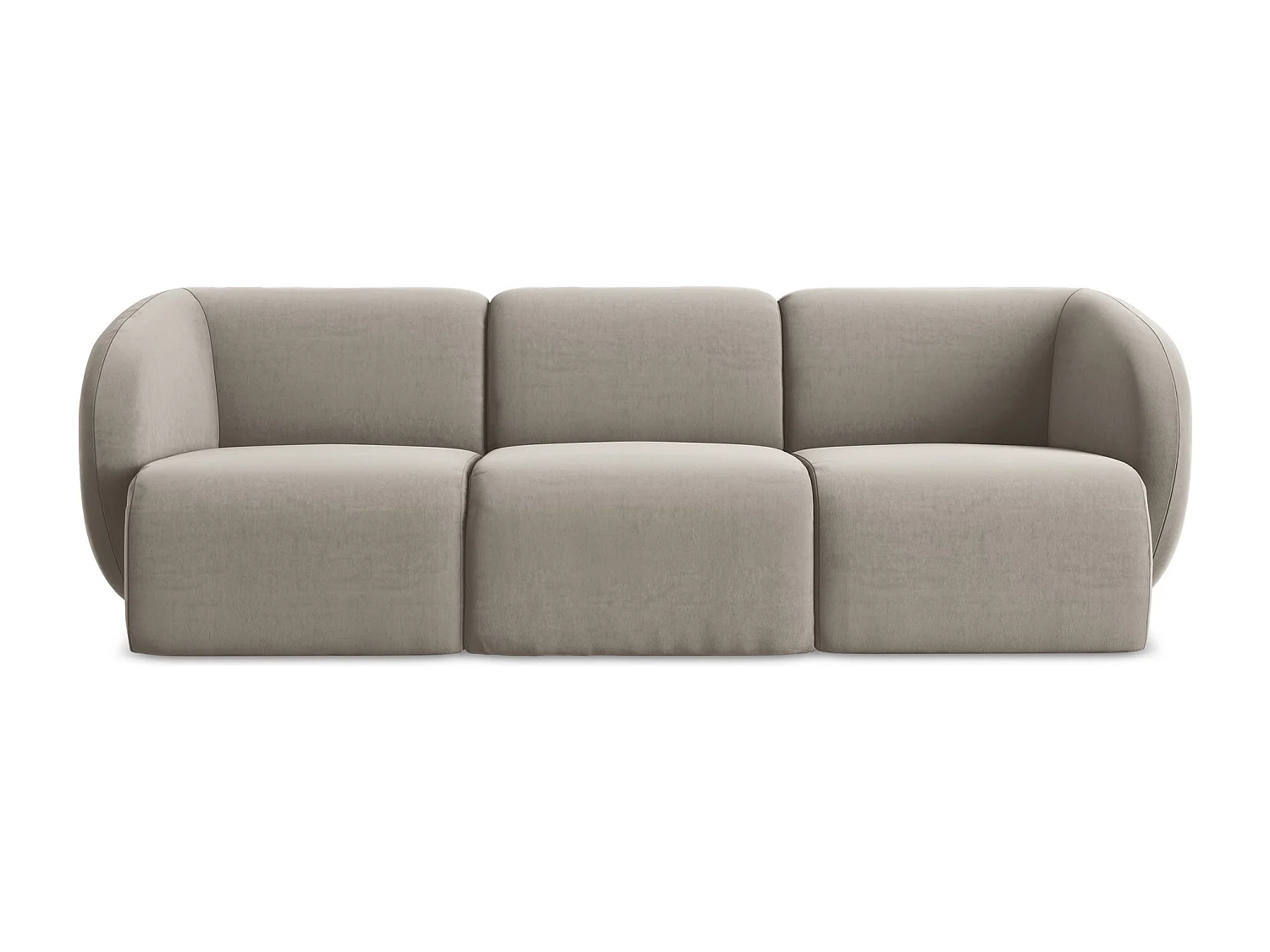 Modulares 3-Sitzer Sofa - - Samt - Taupe - LANI