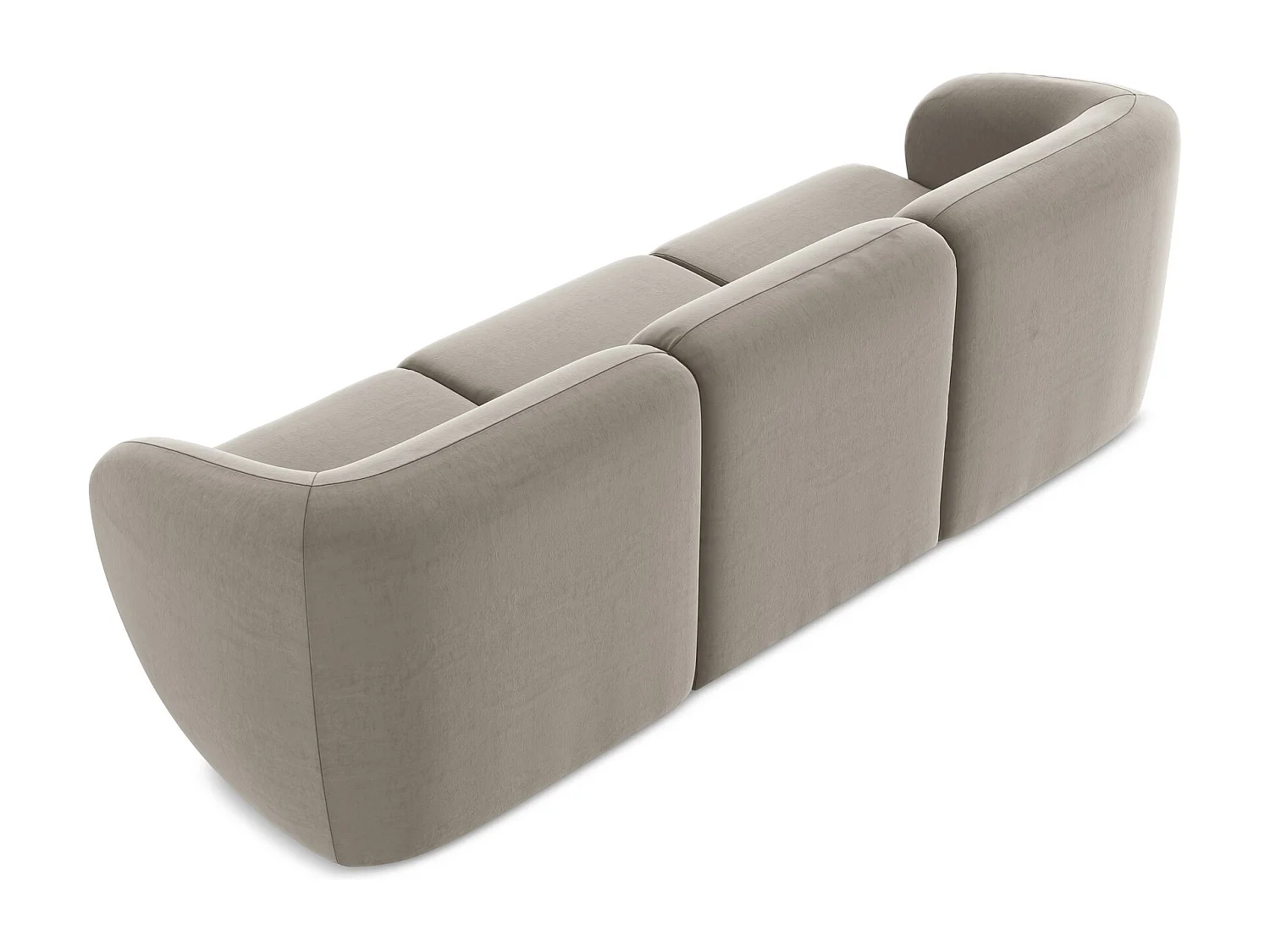 Modulares 3-Sitzer Sofa - - Samt - Taupe - LANI