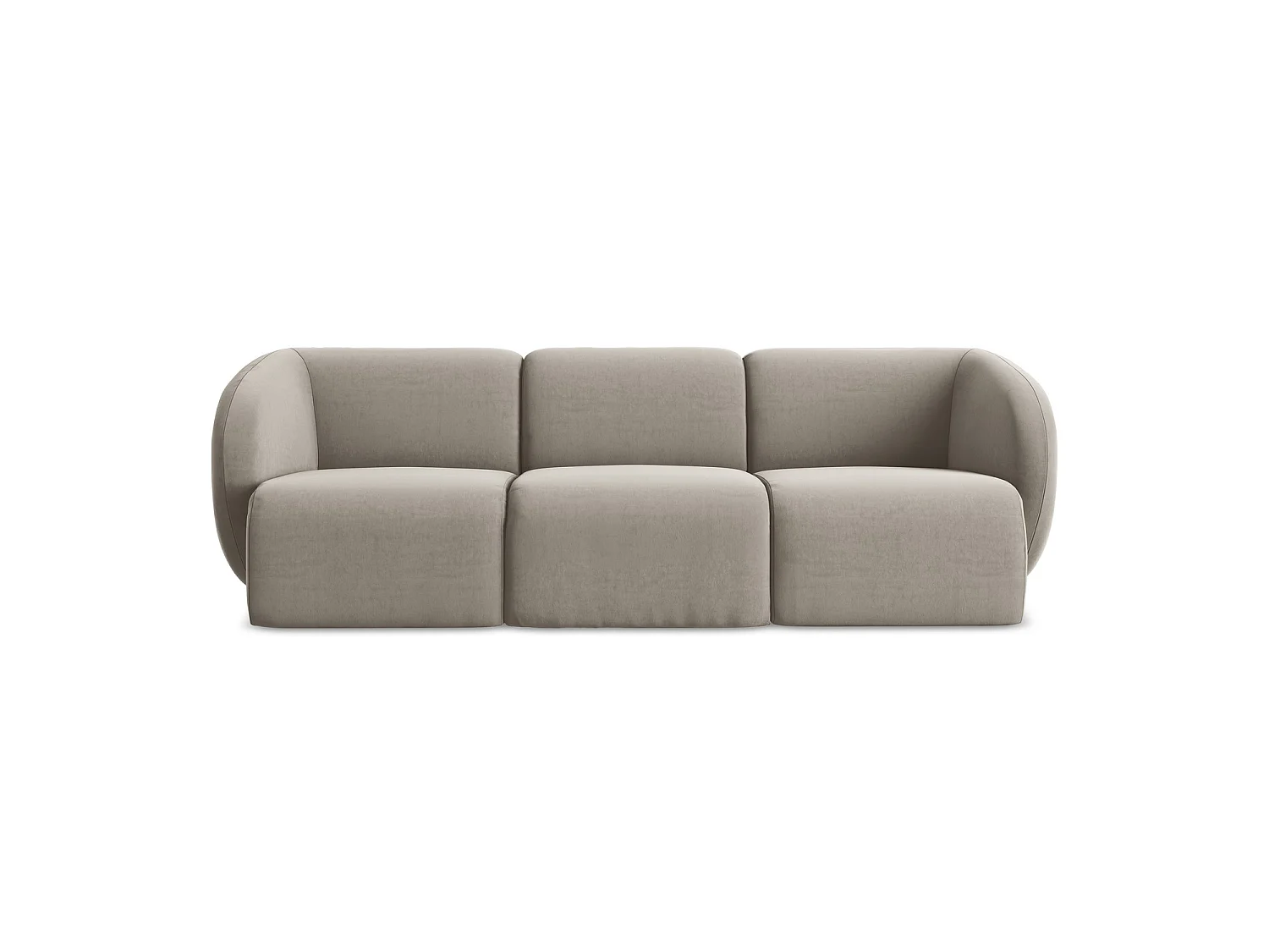Modulares 3-Sitzer Sofa - - Samt - Taupe - CERVO