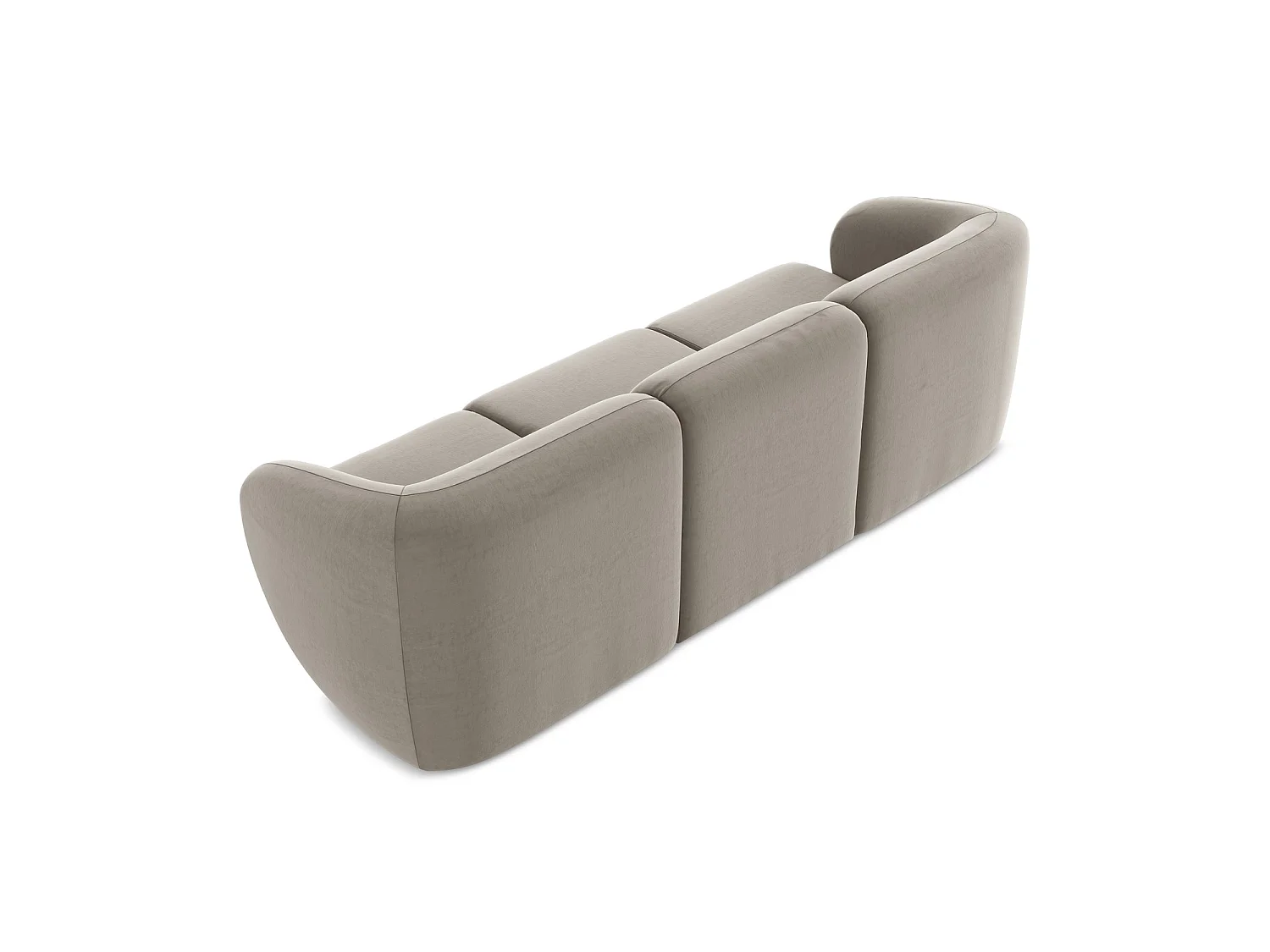 Modulares 3-Sitzer Sofa - - Samt - Taupe - CERVO