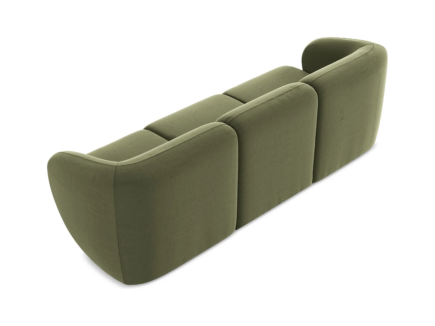 Modulares 3-Sitzer Sofa - - Samt - Olive - LANI