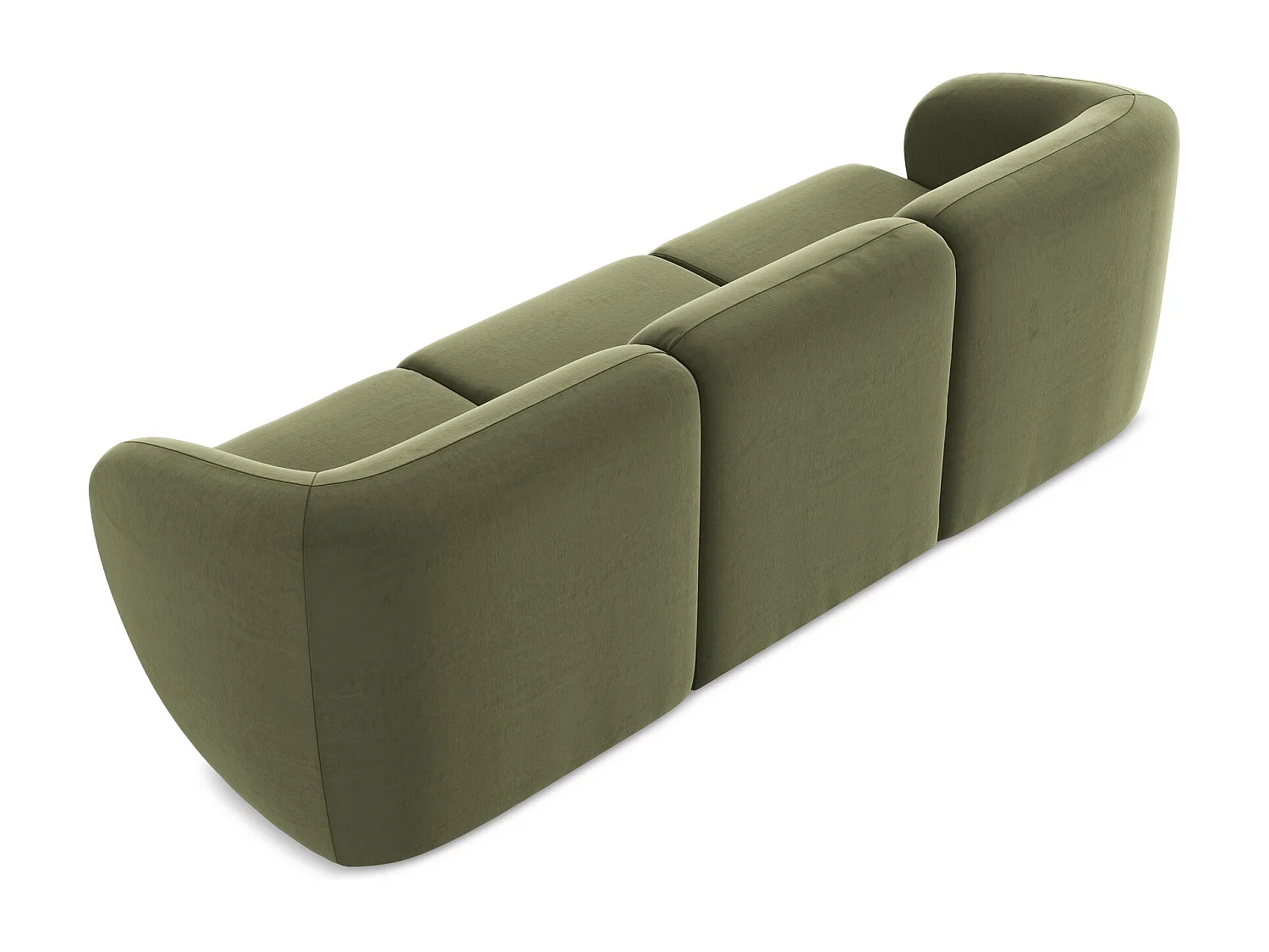 Canapé modulable 3 places en velours - olive - LANI
