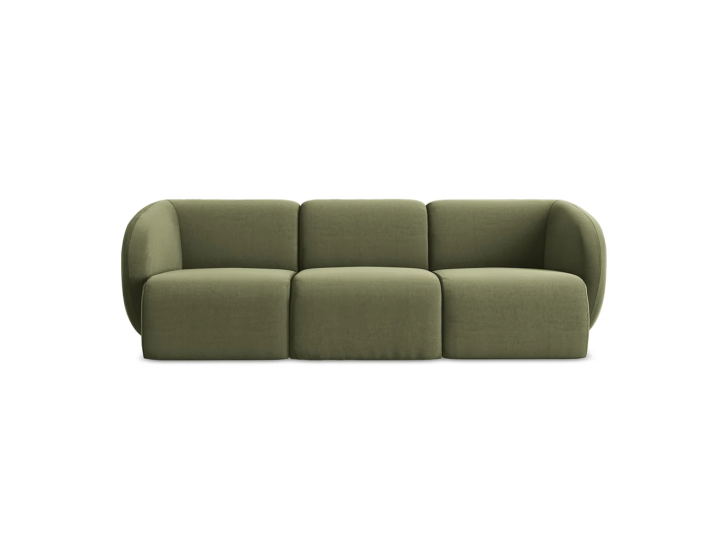 Modulares 3-Sitzer Sofa - - Samt - Olive - CERVO