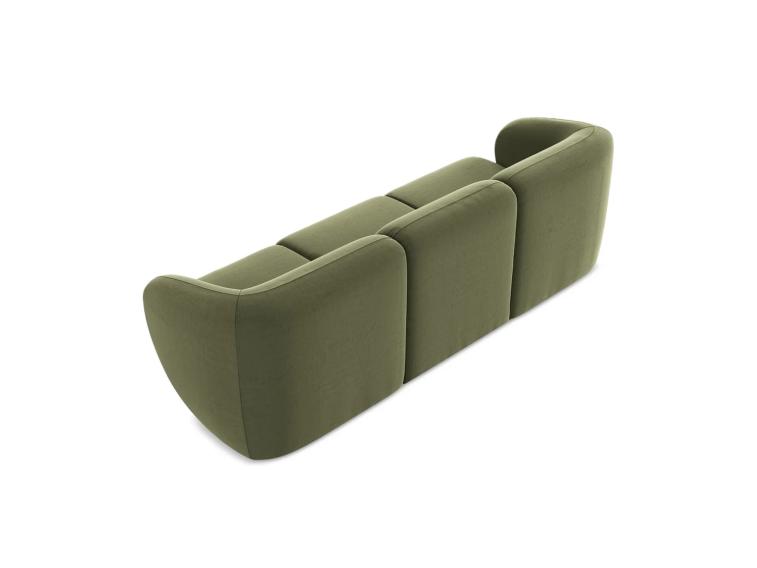 Modulares 3-Sitzer Sofa - - Samt - Olive - CERVO