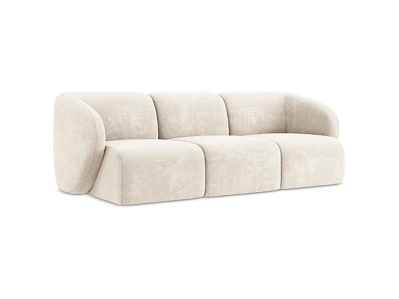 Modulares 3-Sitzer Sofa - - Chenille - Hell beige - LANI